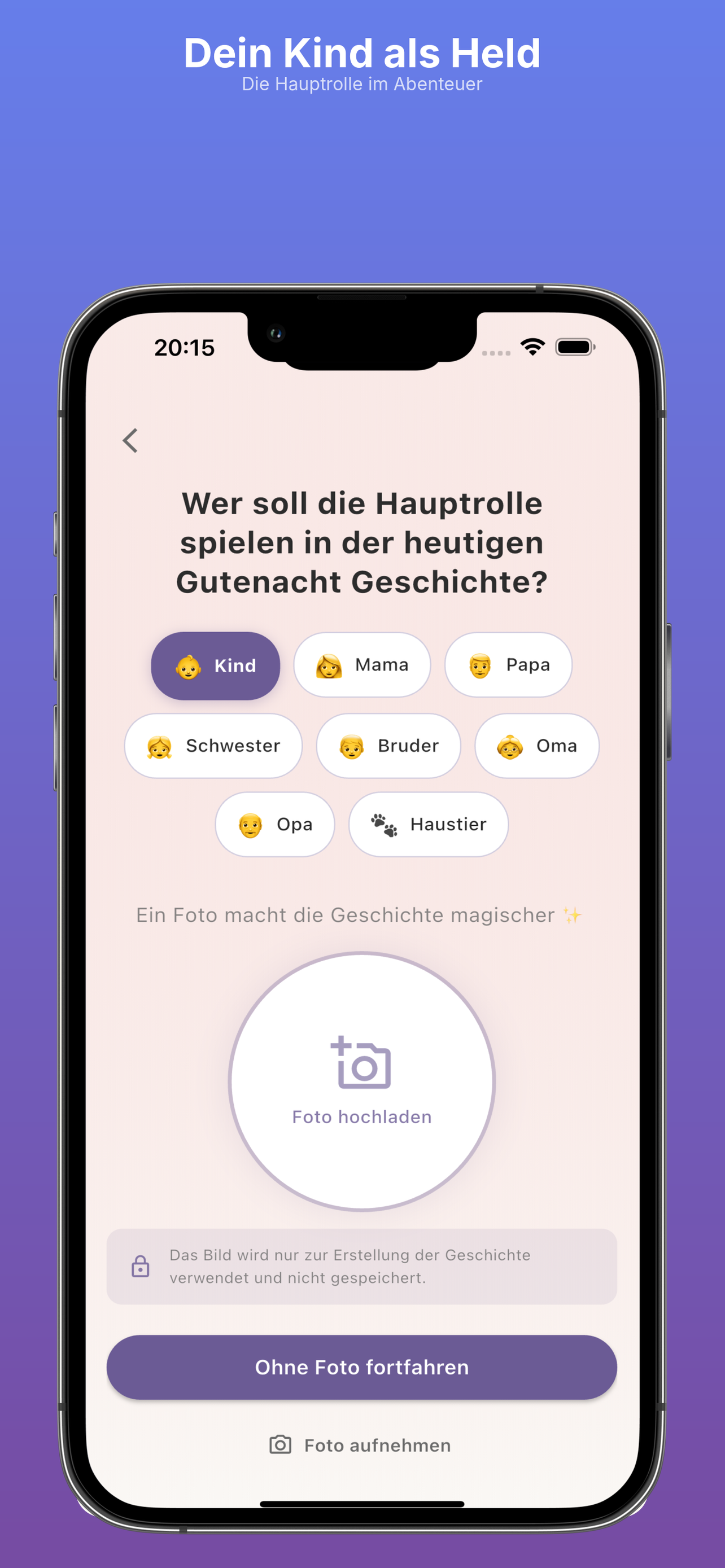 Hauptrolle wählen